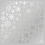Einseitig bedrucktes Blatt Papier mit Silberfolie, Muster Silberne Schneeflocken, Grau, 30,5 x 30,5 cm