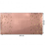 Piece of PU leather for bookbinding with gold pattern Golden Feather Pink, 50cm x 25cm - 0