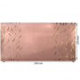 Skóra PU do oprawiania ze złotym wzorem Golden Feather Pink, 50cm x 25cm 