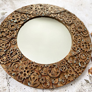 Декорируем заготовку зеркало в стиле Стимпанк . - фото