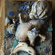 Морской холст на куске дерева от Юлии Стативы - фото