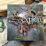 Квадратный арт борд в стиле микс-медиа. Вдохновение и мастер-класс от Елены Ющенко. - фото