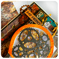 Steampunk Mixedmedia card ft. Grunge & Mechanics collection - фото