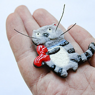 Делаем тискательную брошку "Усатый- полосатый" - фото