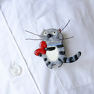 Делаем тискательную брошку "Усатый- полосатый" - фото