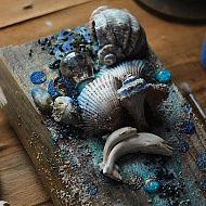 Морской холст на куске дерева от Юлии Стативы - фото