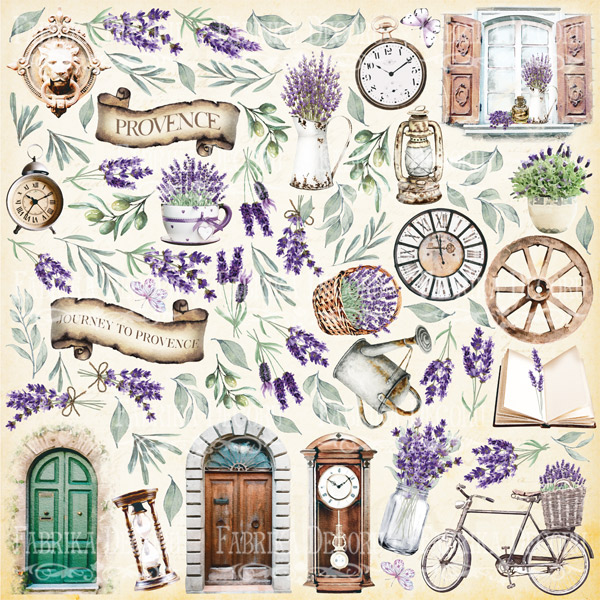 Arkusz z obrazkami do dekorowania "Journey to Provence" - Fabrika Decoru
