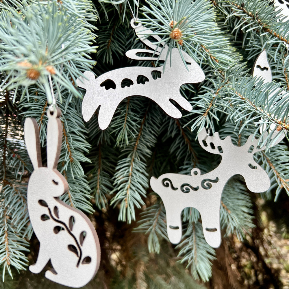 Set of Christmas tree decorations "Fairy-tale animals ethno", 10pcs - foto 1