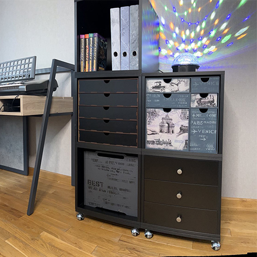 Mobile platform for cabinets, 400 x 400 x 16mm, color Black - foto 2