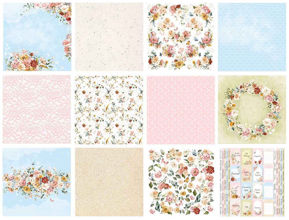 Double-sided scrapbooking paper set Where beauty lives  12"x12", 10 sheets - foto 0