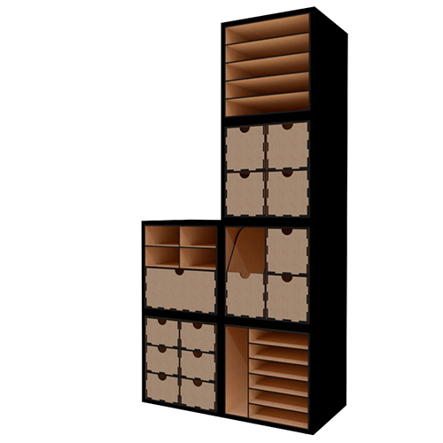 Секция мебельная - куб, Корпус Черный, без задней панели, 400мм х 400мм х 400мм - Фото 3