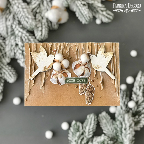 DIY kit for creating 5 greeting cards "Cozy Christmas" 10cm x 15cm with tutorials from Svetlana Kovtun, kraft - foto 7