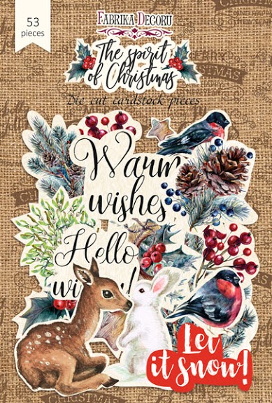 Zestaw wycinanek, kolekcja "The spirit of Christmas", 53szt - Fabrika Decoru