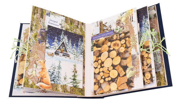Christmas photo album "Country Winter" 20cm x 15cm, DIY creativity kit #06 - foto 3