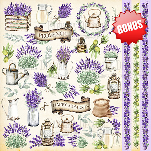Double-sided scrapbooking paper set Lavender Provence 12"x12", 10 sheets - foto 11