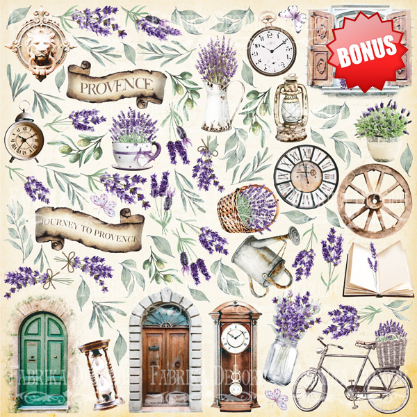 Double-sided scrapbooking paper set Journey to Provence 12"x12", 10 sheets - foto 10
