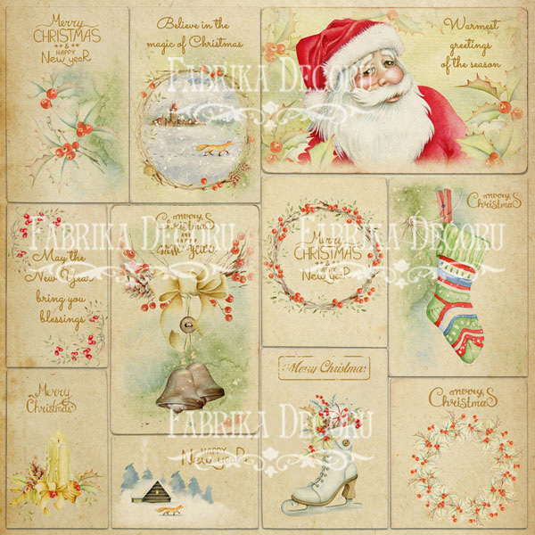 Double-sided scrapbooking paper set  Awaiting Christmas", 8”x8”  - foto 0