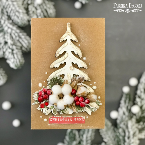 DIY kit for creating 5 greeting cards "Sweet Christmas" 10cm x 15cm with tutorials from Svetlana Kovtun, kraft - foto 4