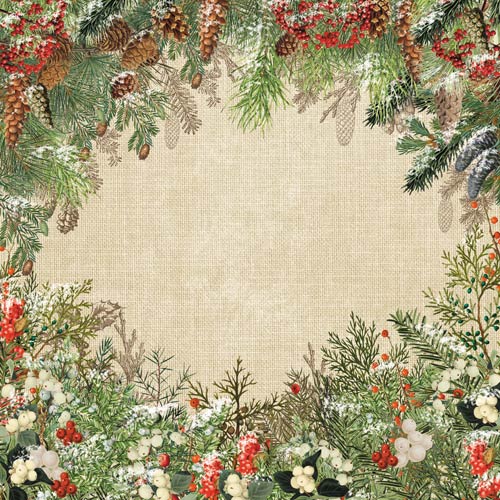 Double-sided scrapbooking paper set Winter botanical diary 12"x12", 10 sheets - foto 1