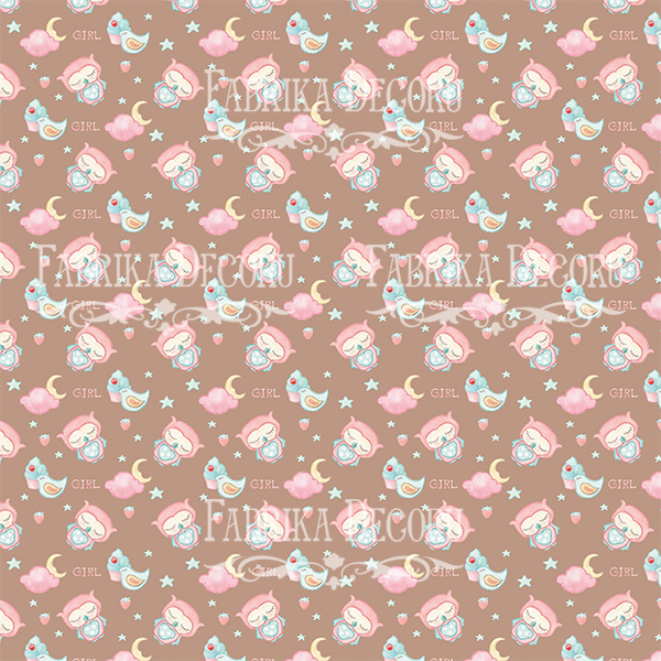 Double-sided scrapbooking paper set Sweet baby girl 8”x8”, 10 sheets - foto 4