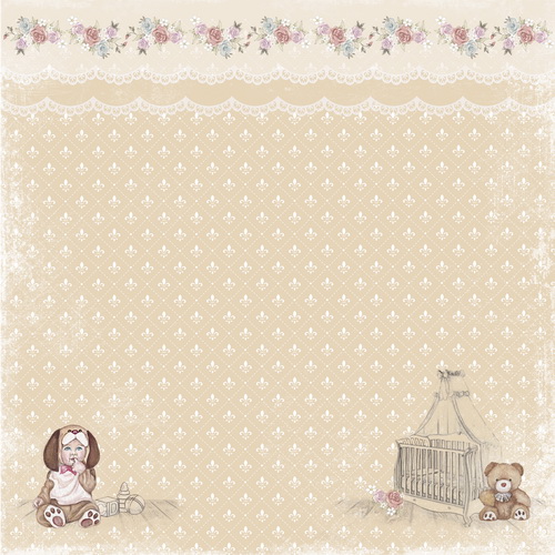 Scrapbooking paper set Baby Shabby 6"x6", 10 sheets - foto 9