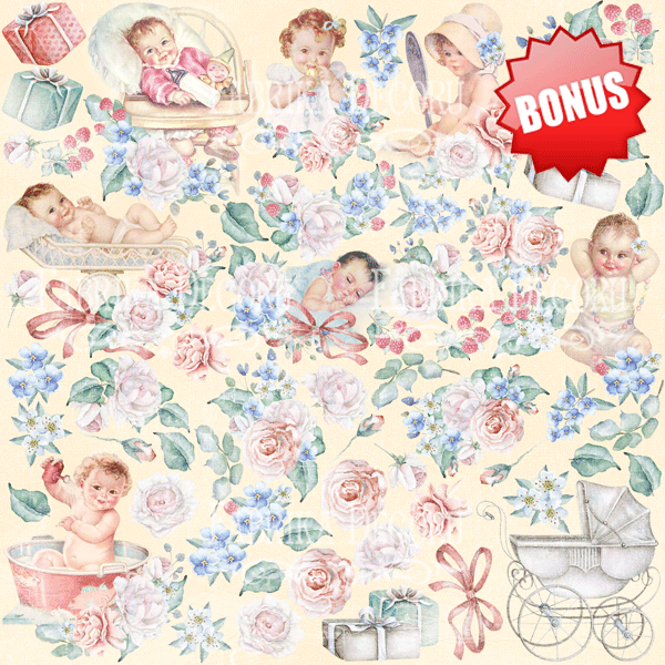Коллекция бумаги для скрапбукинга Shabby baby girl redesign, 30,5 x 30,5 см, 10 листов - Фото 10