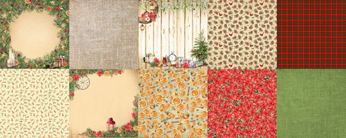 Double-sided scrapbooking paper set Our warm Christmas 12"x12", 10 sheets - foto 0