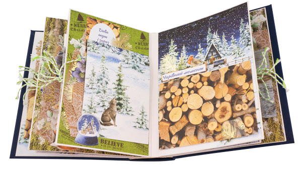 Christmas photo album "Country Winter" 20cm x 15cm, DIY creativity kit #06 - foto 4
