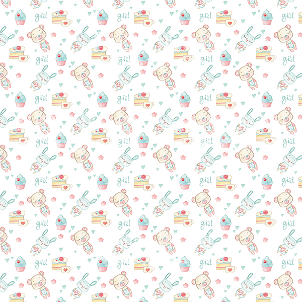 Double-sided scrapbooking paper set Sweet baby girl 8”x8”, 10 sheets - foto 5