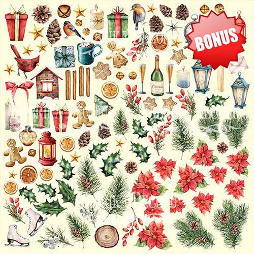 Double-sided scrapbooking paper set Our warm Christmas 12"x12", 10 sheets - foto 12