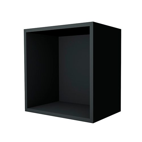 Shelf 400mm x 400mm x 250mm, Black body, Back Panel MDF