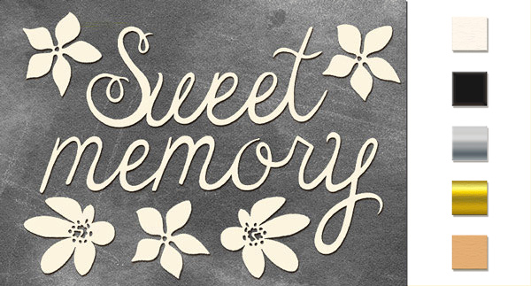 Chipboard embellishments set, "Sweet memory" #195