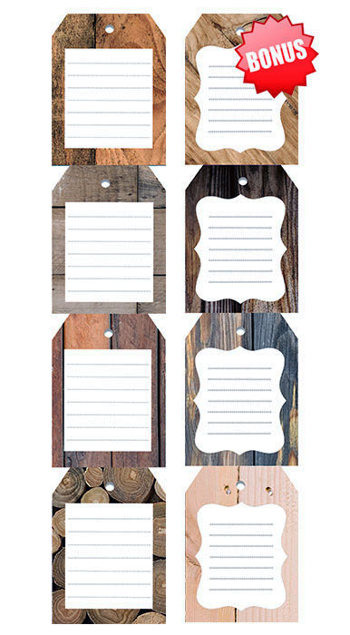 Double-sided scrapbooking paper set Wood natural 12”x12” 12 sheets - foto 1