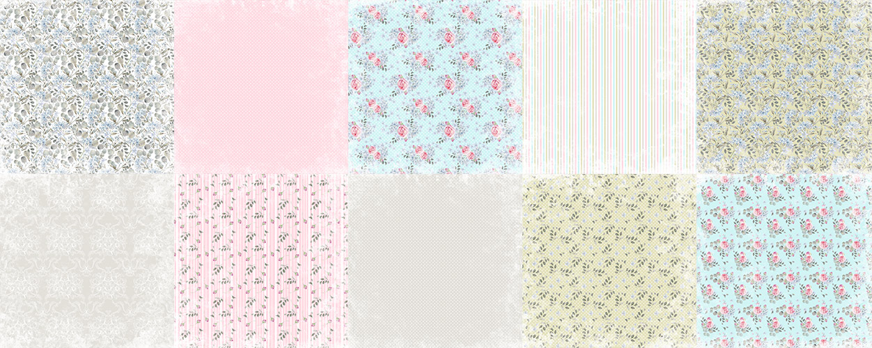Double-sided scrapbooking paper set Shabby garden 8"x8" 10 sheets - foto 0