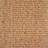 лист крафт бумаги с рисунком "письмо" коричневый 30х30 см