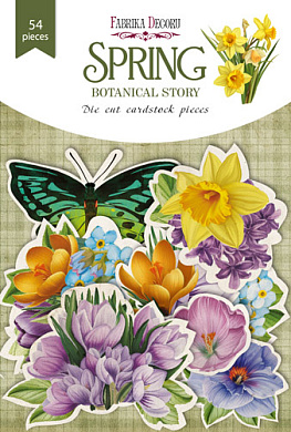набор высечек, коллекция spring botanical story, 54 шт