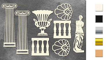 Набор чипбордов Античный декор 10х15 см #674 color_Milk
