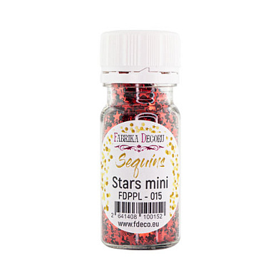 Sequins Stars mini, red metallic, #015