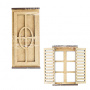 Figurki 3D do dekoracji domków dla lalek lub shadow boxów, Drzwi, okno, Zestaw #279