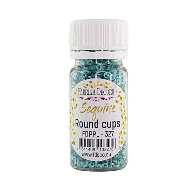 Sequins Round cups, turquoise, #327