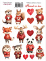 Set of stickers 15 pcs, Animals in love, #375