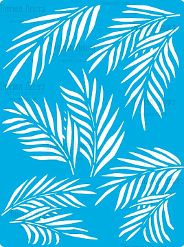 Stencil reusable, 15x20cm Palm leaves, #390